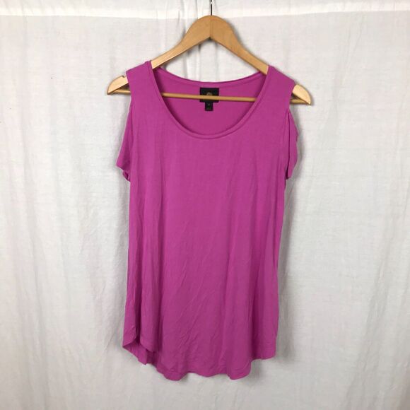 JM Collection Women's Cold Shoulder Short Sleeve Scoop Neck Shirt Size XS - Picture 1 of 6